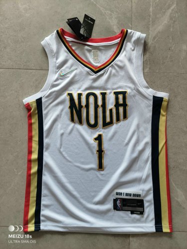 NBA 1 Williamson Pelicans 21-22 city Maillot blanc brodé